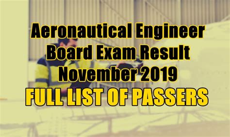 FULL RESULTS: November 2019 Aeronautical Engineer board .